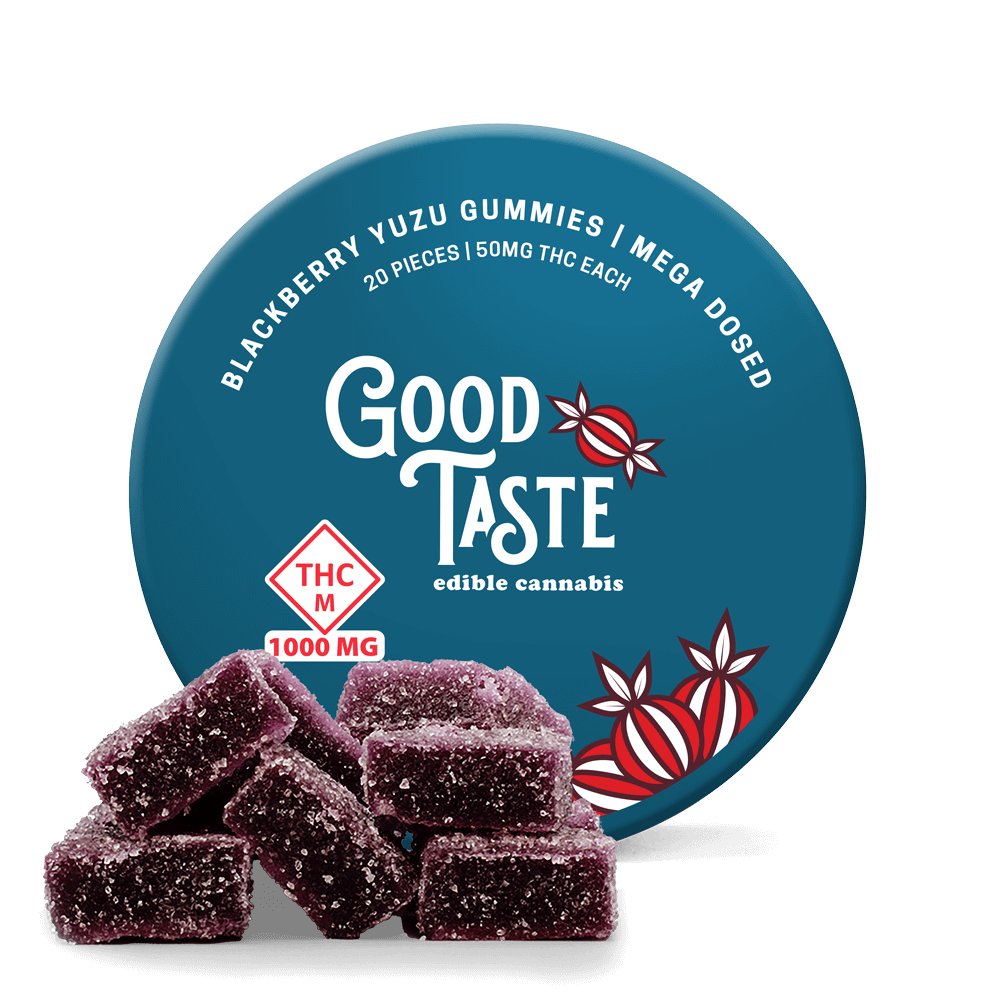 Good Taste Blackberry Yuzu Gummies and Tin
